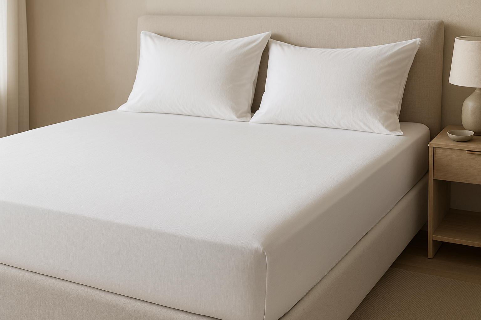 Fitted bedsheet on modern bed