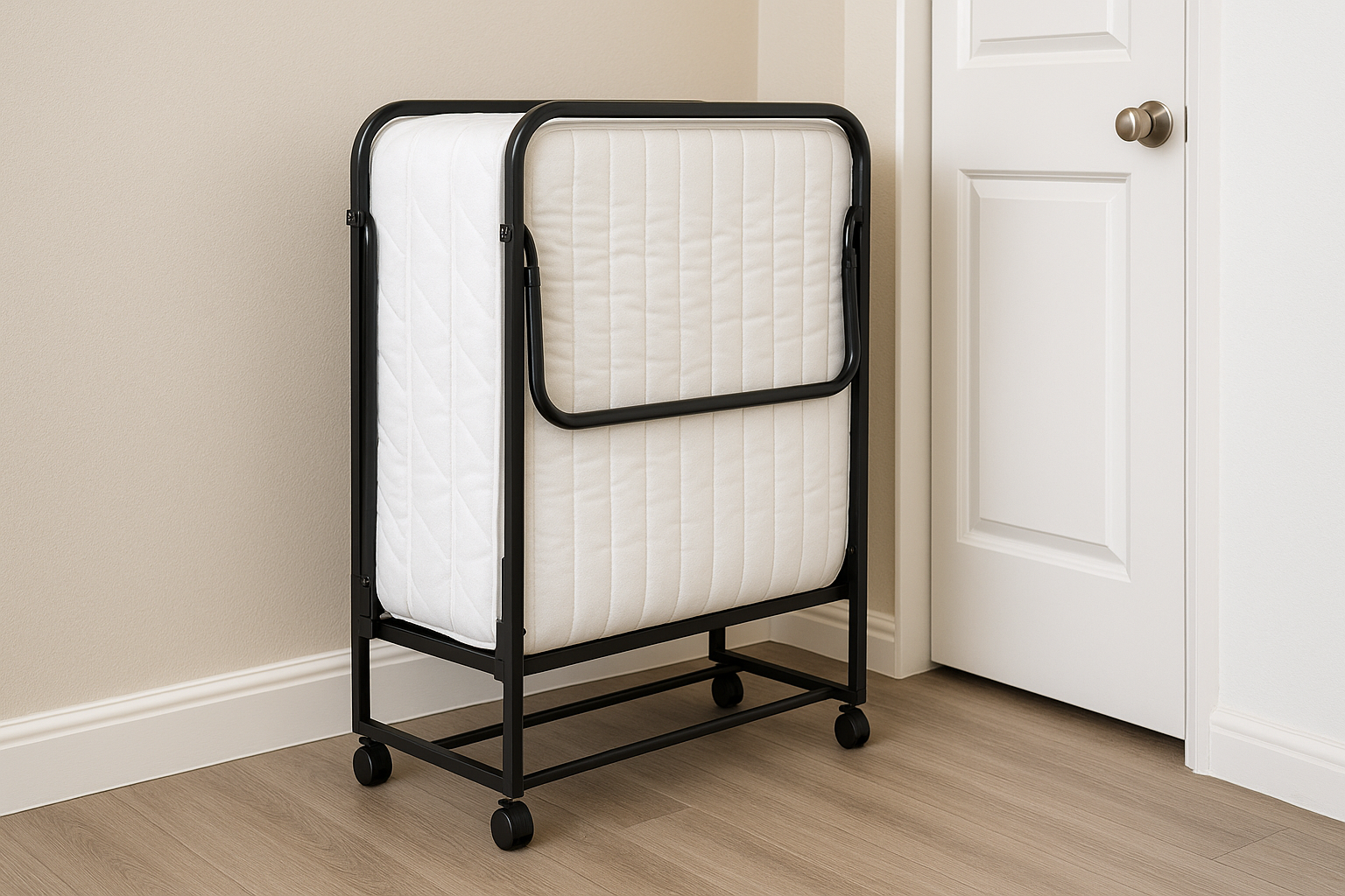 Roll Away Bed Folded for Storage