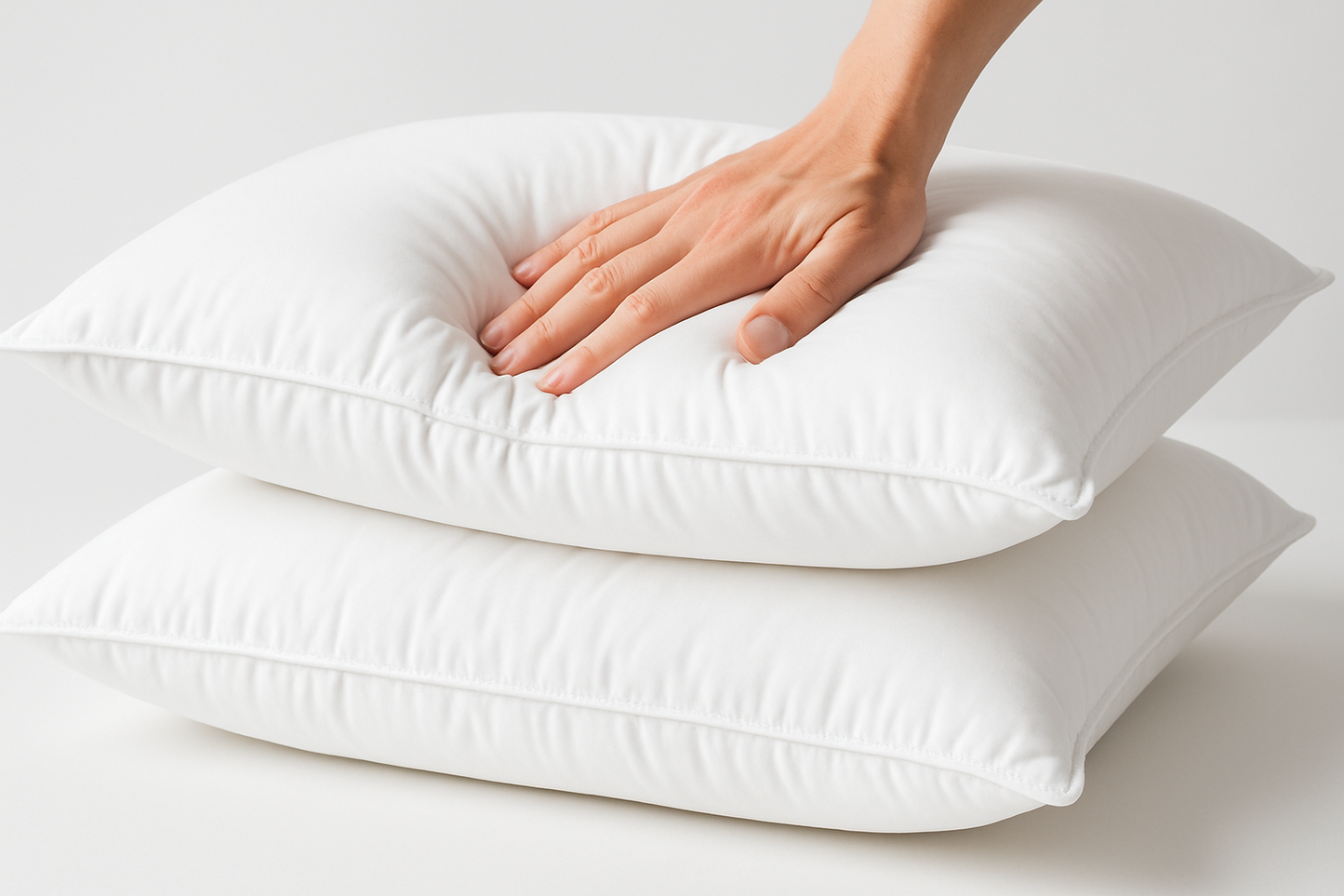 Stacked Ball Fibre Pillows Showing Support