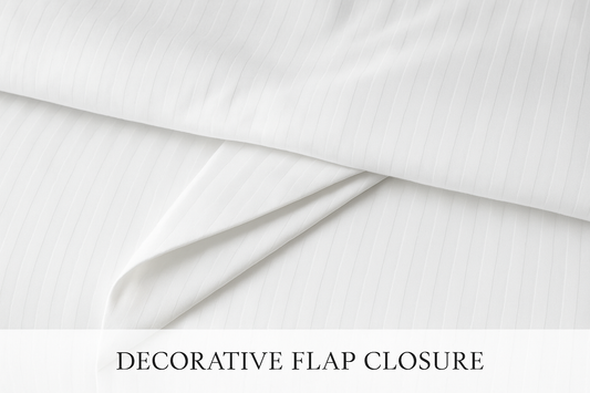 White Striped Duvet Cover with Decorative Flap Closure